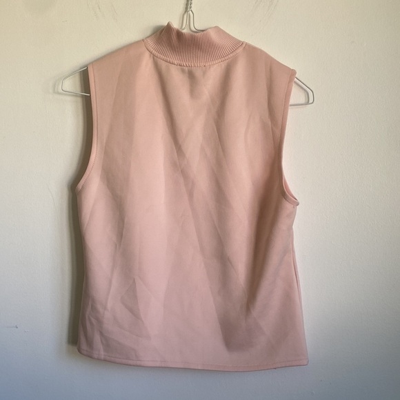 ZARA Zippered Turtleneck Collar Sleeveless Top • Light Baby Pink • M Medium - Picture 4 of 9